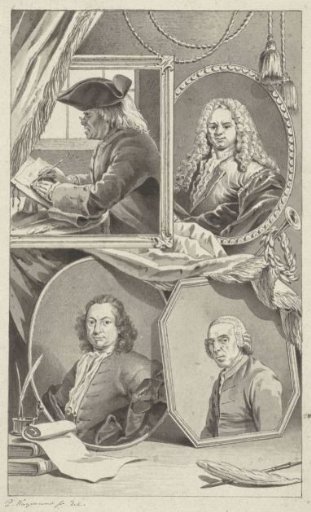 Four portraits in frames