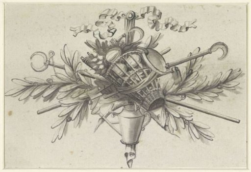 Trophy with gardening tools