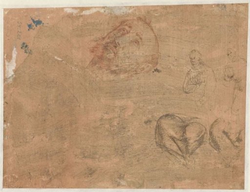 Head of a Monk, Two Monks and Legs