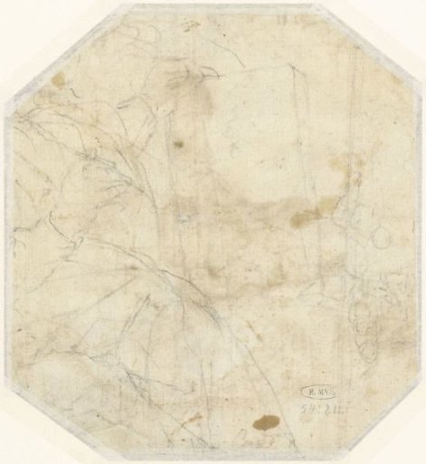 Sketch of a Seated Figure with a Book (?)