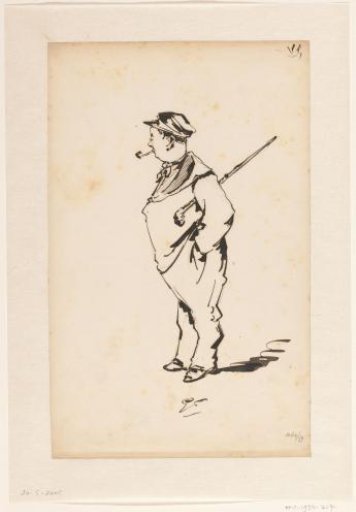 Standing man with a pipe