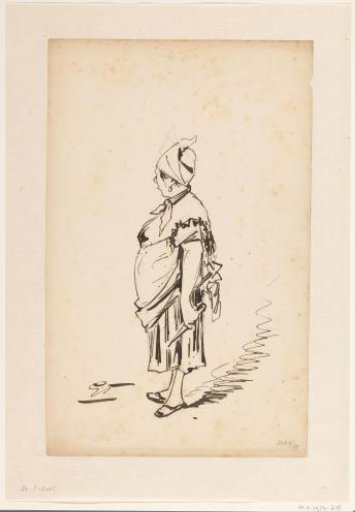 Standing woman with a knife in her hand