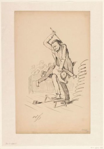Schoolmaster punishing a pupil