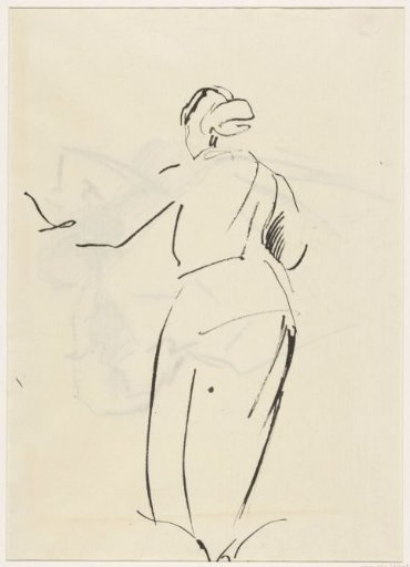 Standing woman, looking out