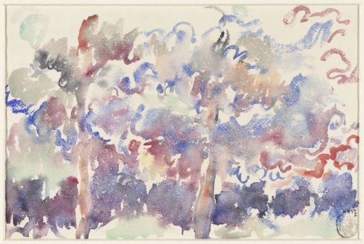 Landscape, Boitsfort, with blooming fruit trees