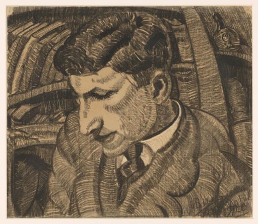 Young man in a study