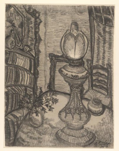 Still life with an oil lamp