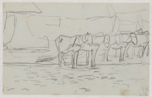 Beach with horses and boats