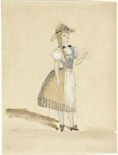 Standing girl in traditional dress