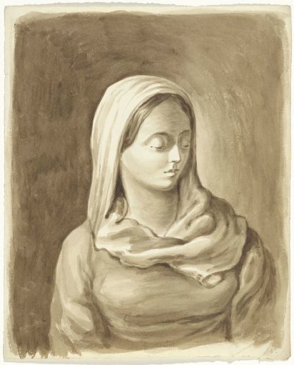 Woman with headscarf, half-length