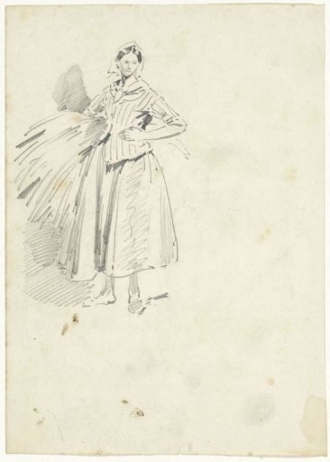 Standing woman with a bundle of corn