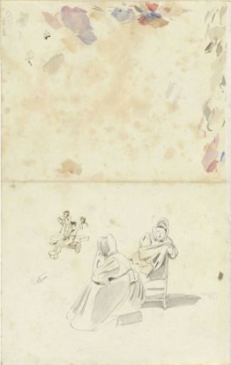 Sketches of seated figures