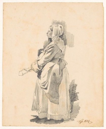 Standing woman, facing left