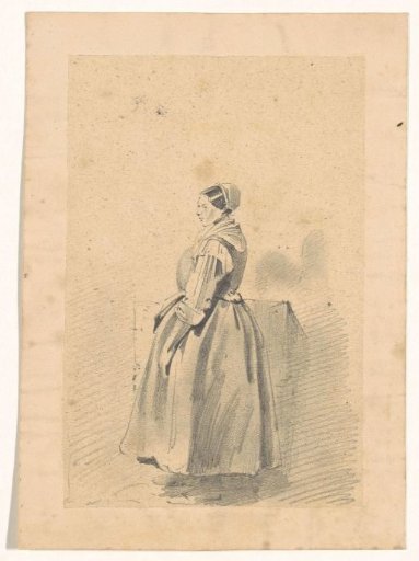 Standing woman, facing left