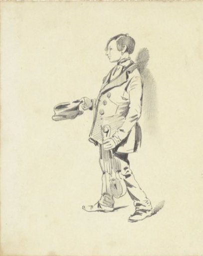 Street musician with a violin