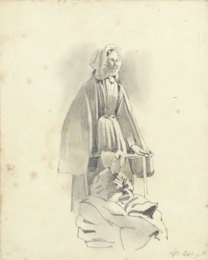 Woman with child in a pram