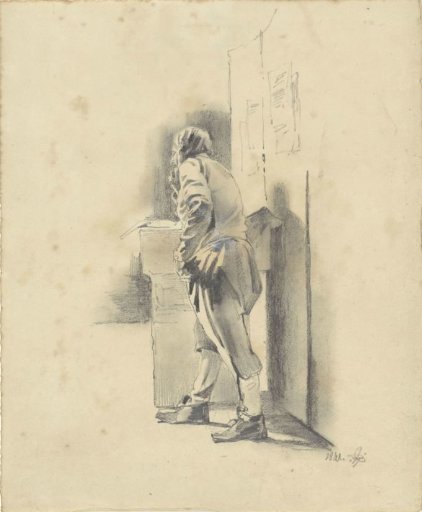Standing man, leaning
