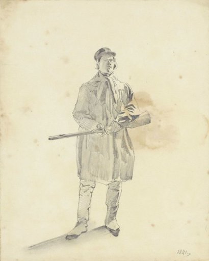 Standing man with a hunting rifle