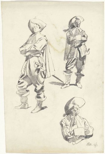 Three studies of a soldier