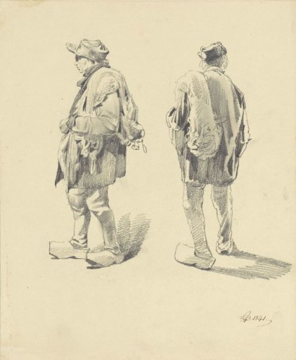 Two studies of a standing man