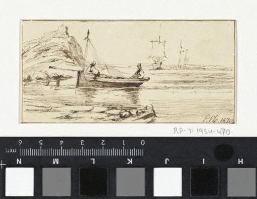 Coastal landscape with a rowboat