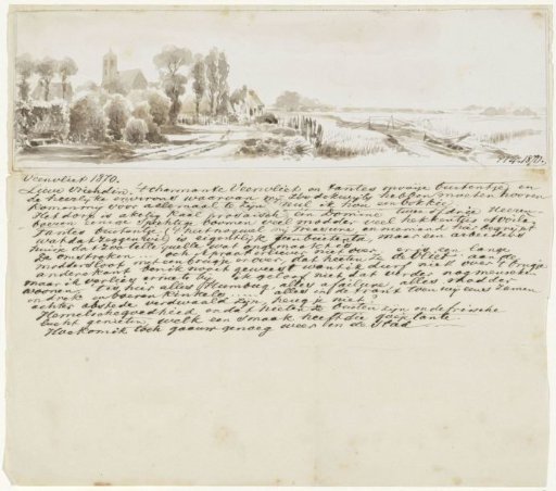 Letter with view of Veenvliet