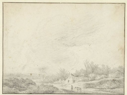 Dune landscape with farmhouses