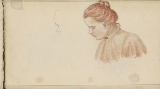 Portrait of a woman with hair pinned up