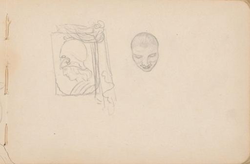 Portrait of a Figure with a Helmet, Framed on the Right by a Curtain