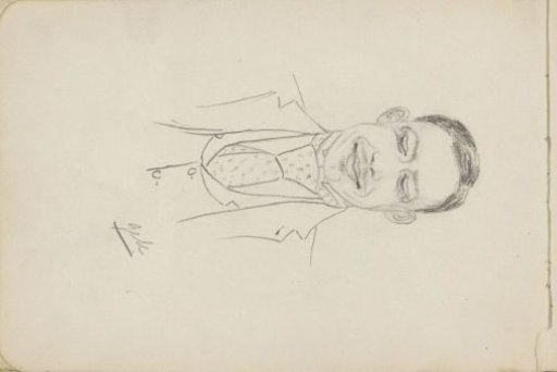 Man with round cheeks in a suit with a necktie