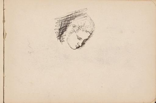 Head of a man with closed eyes