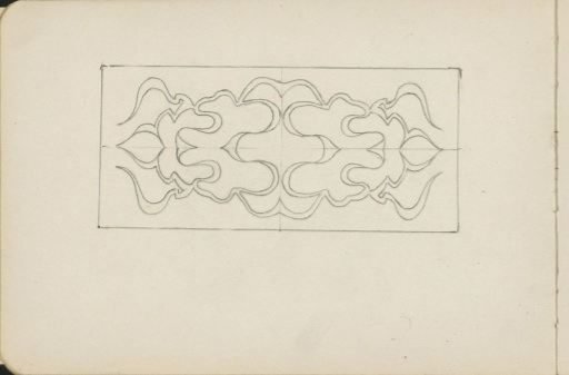 Symmetrical pattern of curling lines within a rectangle