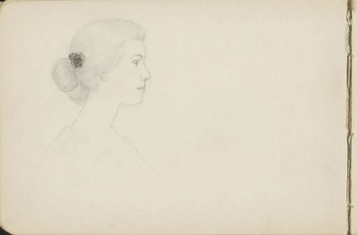 Head of a Woman with a Flower in Her Updo