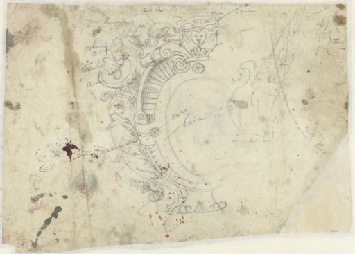Design for a frame with a family coat of arms (Lenzi?)