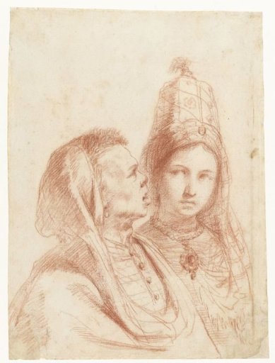 Busts of a Man and a Woman in South-East European Costumes