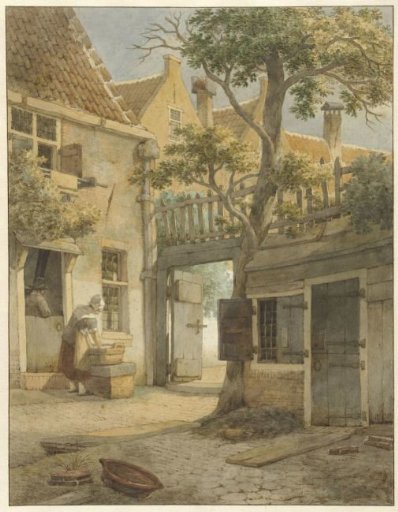 Courtyard of a hofje in Amsterdam