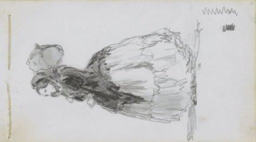Woman with a parasol in a long dress and cloak