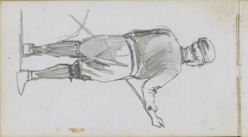 Standing man with a tool