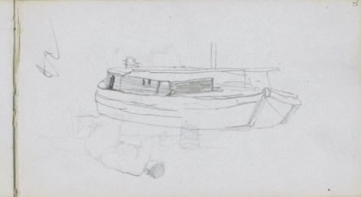Boat and a Kneeling Man with a Bucket