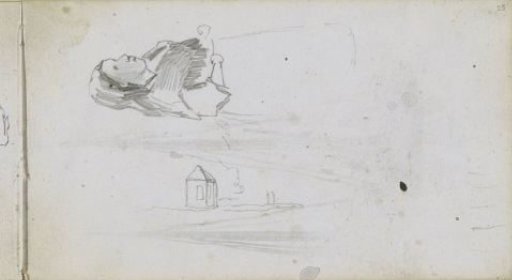 House in a Landscape with a Woman