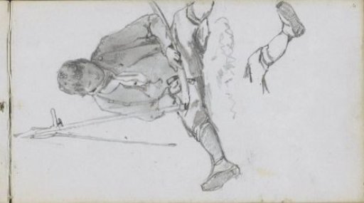 Seated boy with a bow