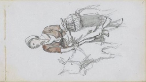 Woman with a basket on a donkey