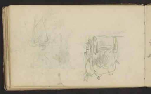 Hay Wagon and sailing boat
