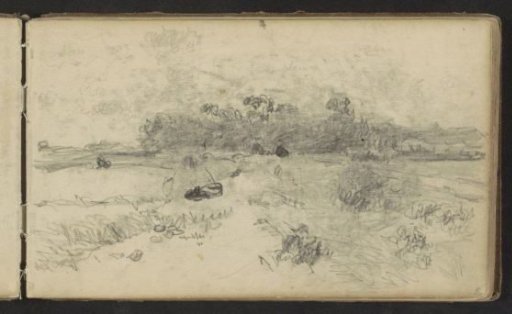 Landscape with a rowing boat by a ditch