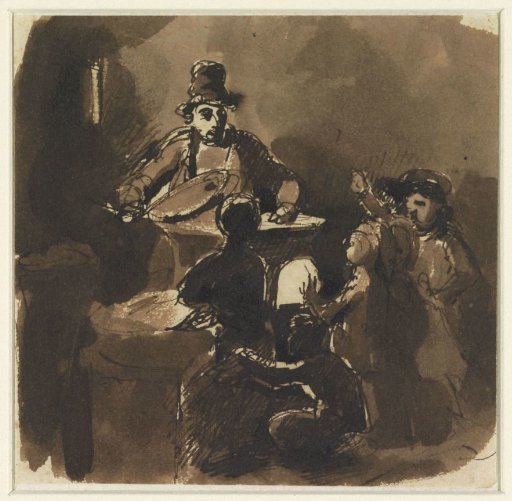 Children around the fire of a chestnut vendor (?)