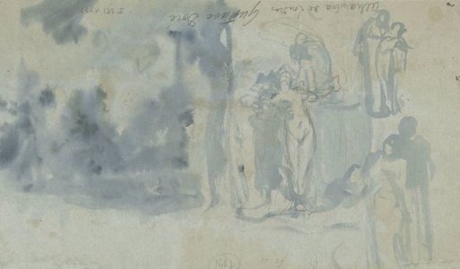 Sketches of persons, including a female nude