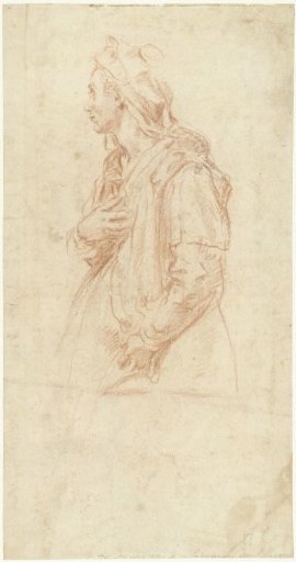 Study of a Standing Young Woman, in Profile to the Left