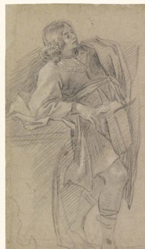 Young man (Theagenes?), leaning against a table