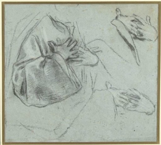 Sketches of Hands Crossed on the Chest