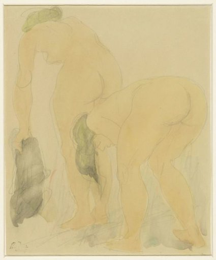 Study sheet with two nude women, seen from the back